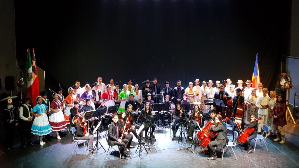 Ansamblul Folcloric Sinca Noua in San Carlos, Chile 2017, México, Arte Y Tradición Ballet Folklórico si Orchestra Esteban Candia Padilla Del Liceo Diego Portales